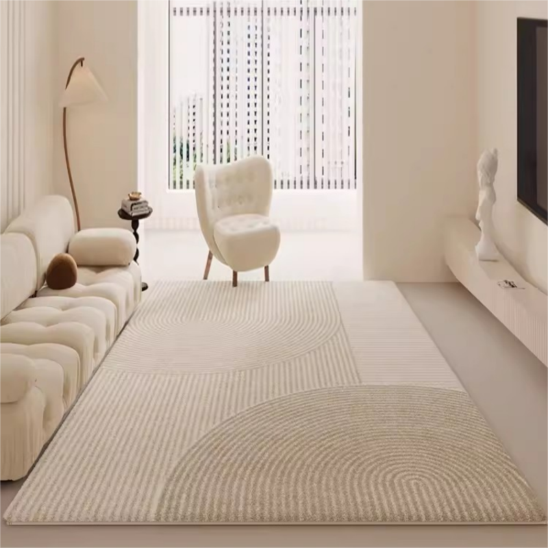 Home Office Rug - VIKAMA Lekki Luksusowy Kremowy Dywan Flanelowy