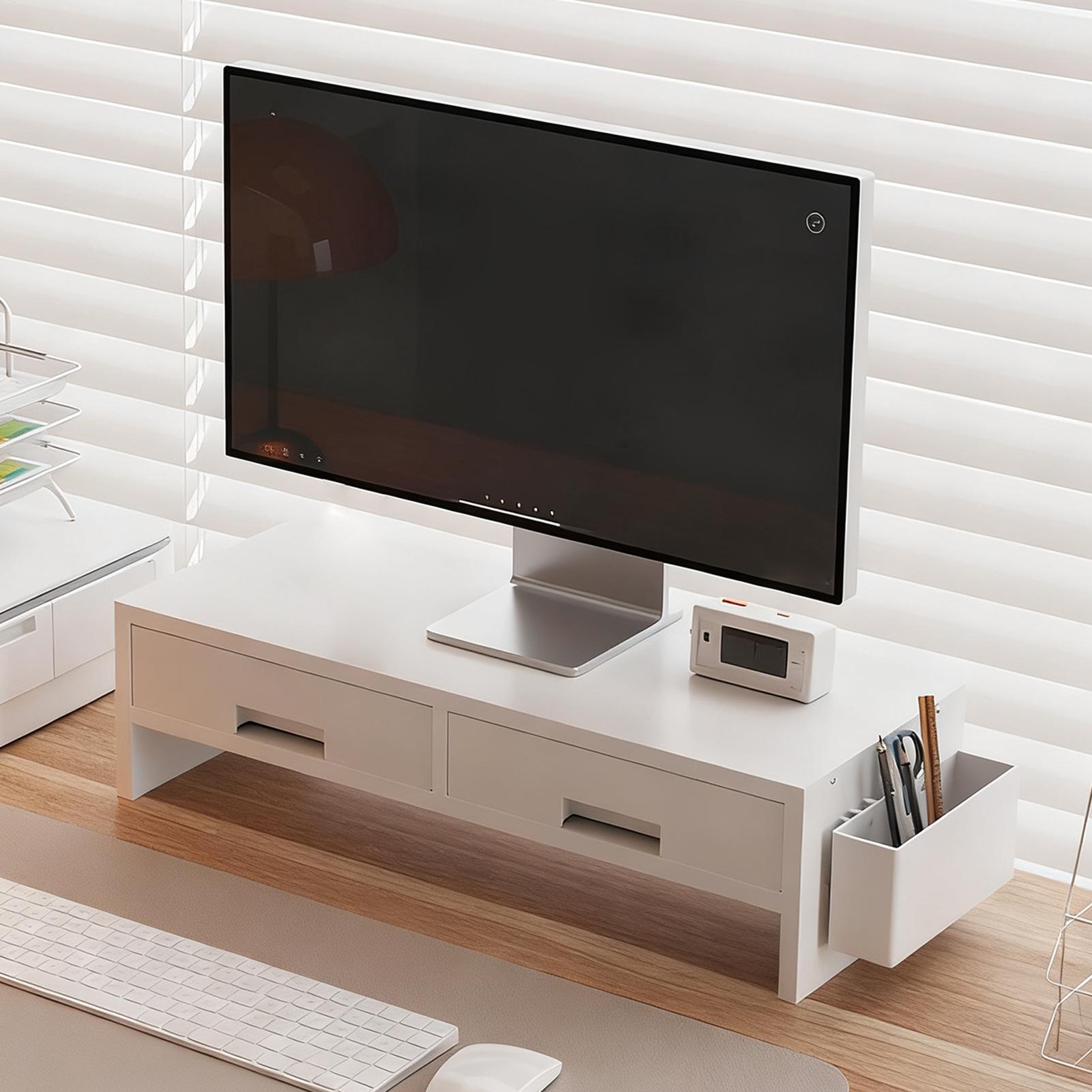 Home Office Programmer - Podstawka pod monitor z podwójną szufladą,