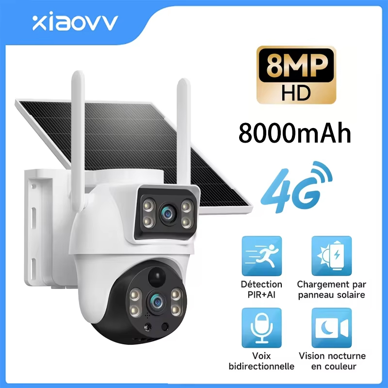 Home Office Zoom - XIAOVV 8MP 4G LTE Solarna Zewnętrzna