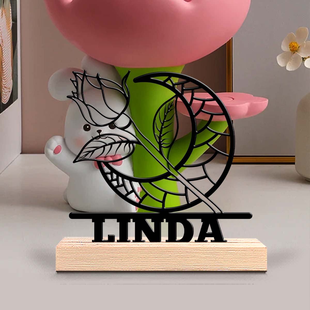 Home Office Gifts - 1 szt. Personalizowana drewniana podstawa z