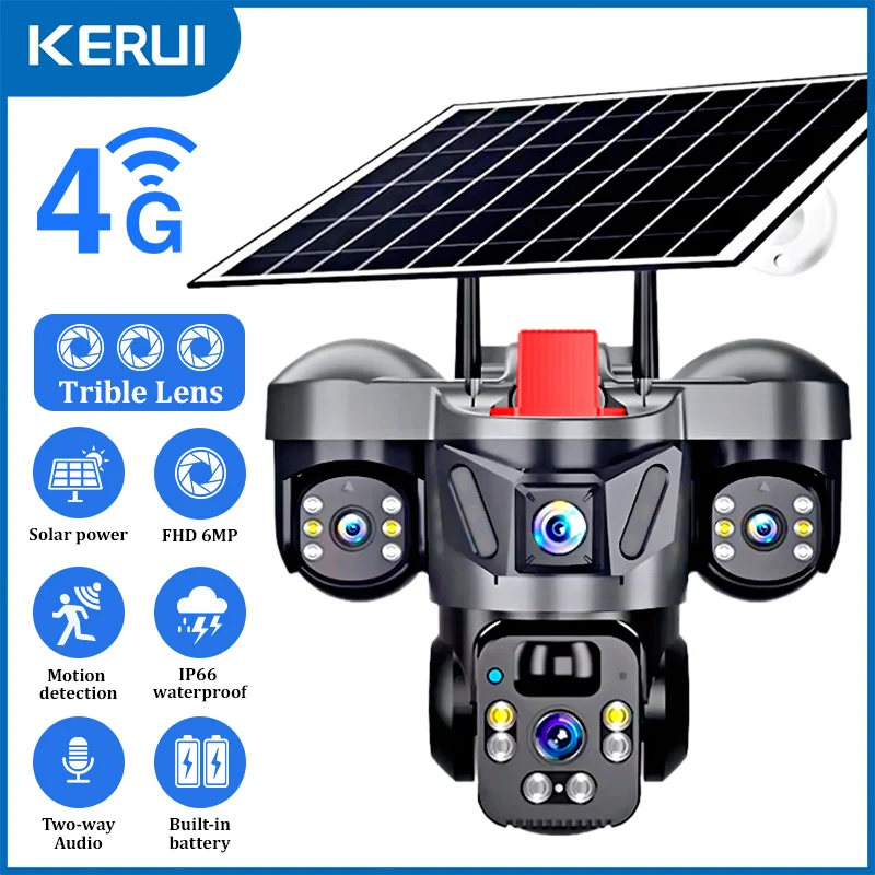 Home Office Zoom - KERUI Zewnętrzna Kamera PTZ 6MP 4G