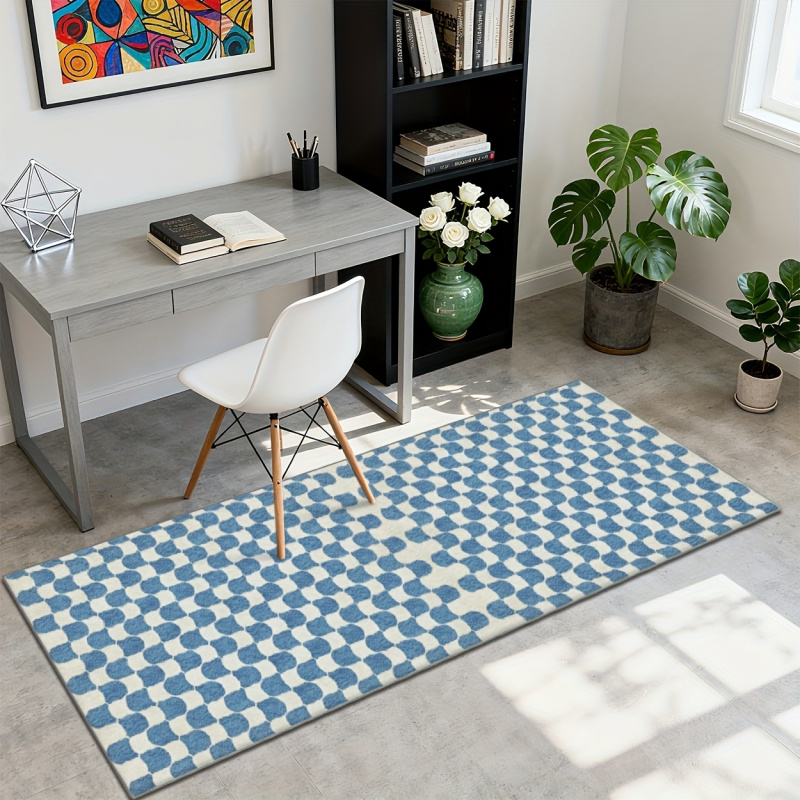 Dywan w niebiesko-białą kratkę – Home Office Rug recenzja i cena