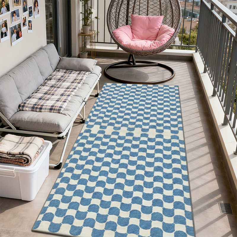 Dywan w niebiesko-białą kratkę – Home Office Rug recenzja i cena