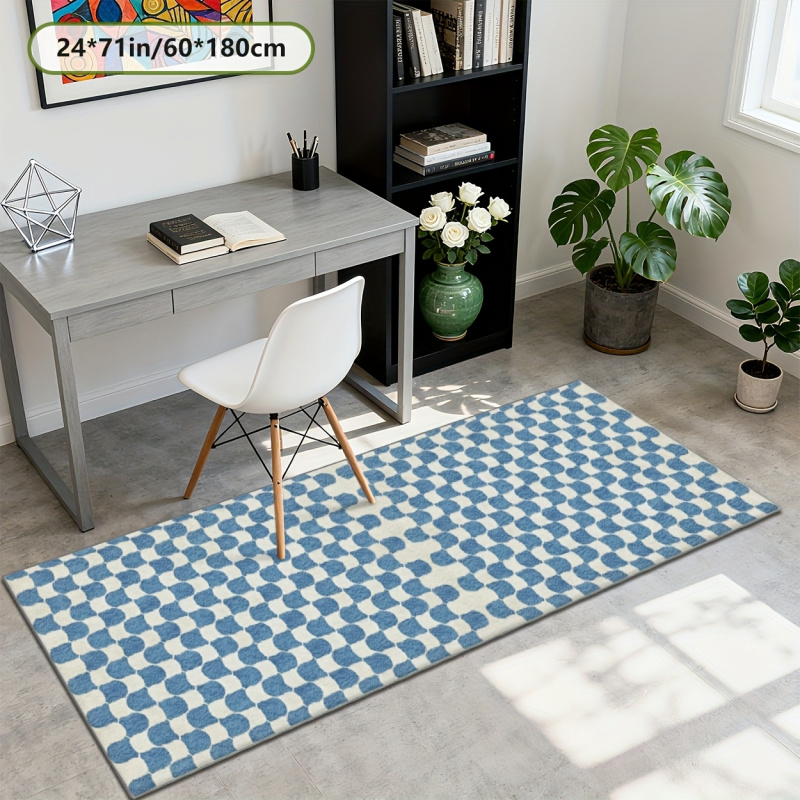 Dywan w niebiesko-białą kratkę – Home Office Rug recenzja i cena