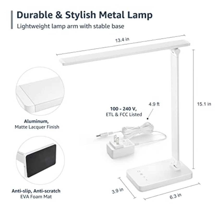 Lampa biurkowa LED, metalowa l – Home Office Lamp recenzja i cena