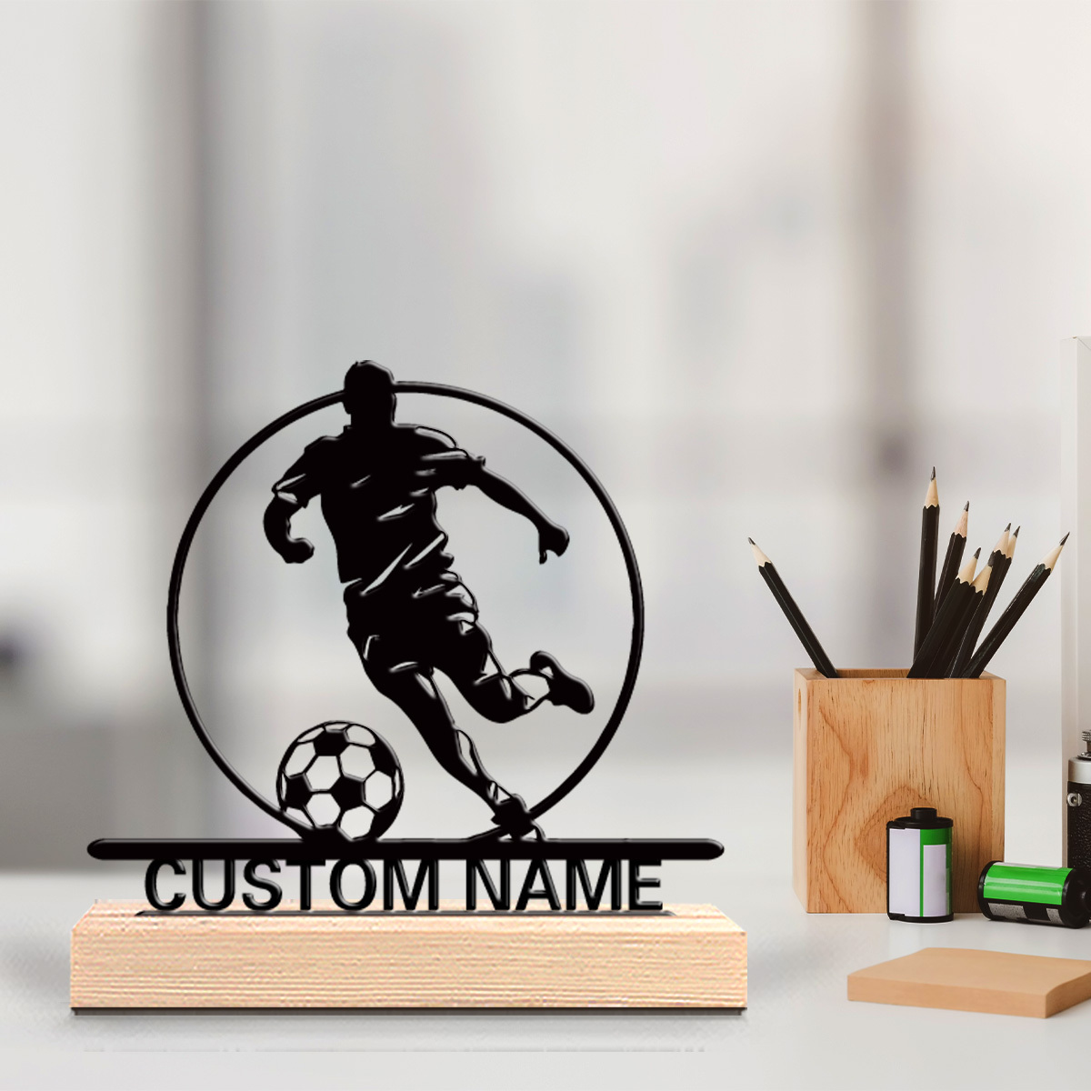 Metalowa statuetka piłkarza z  – Home Office Gifts recenzja i cena