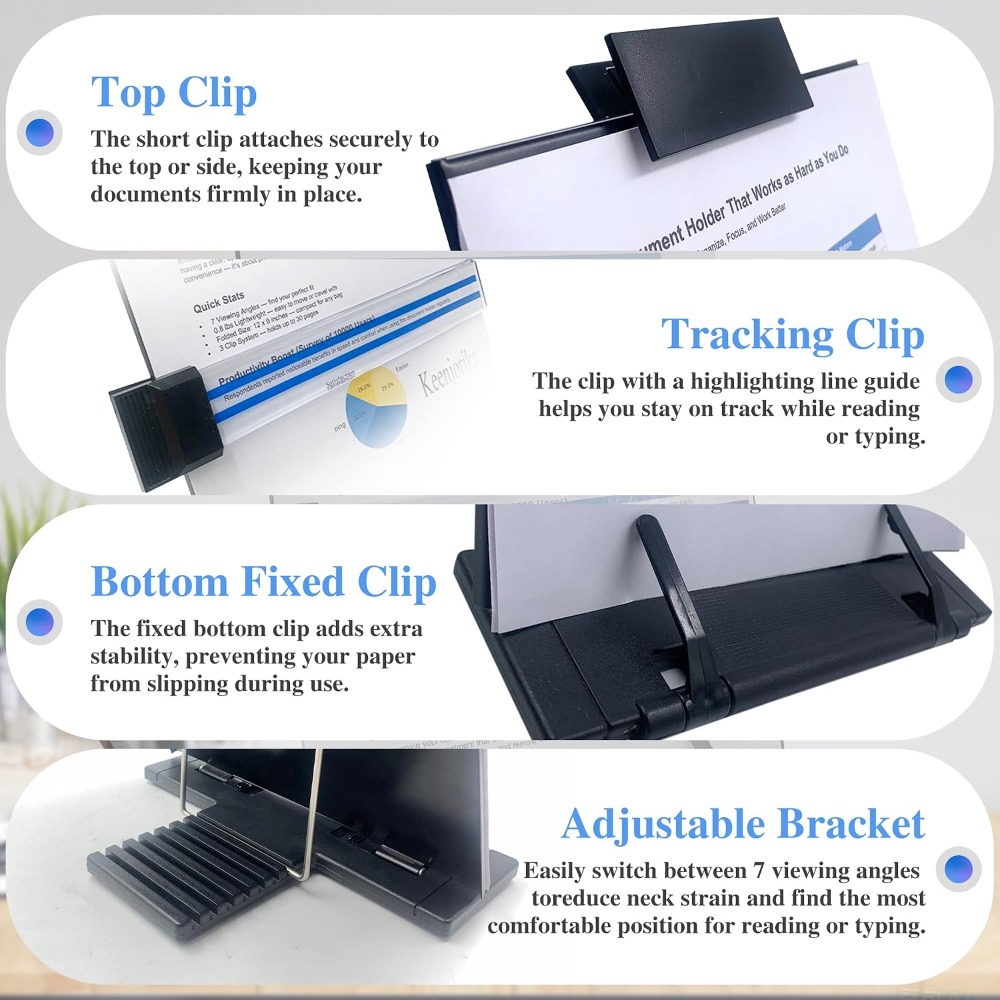 Regulowany, 7-pozycyjny stojak – Document Holder Stand recenzja i cena